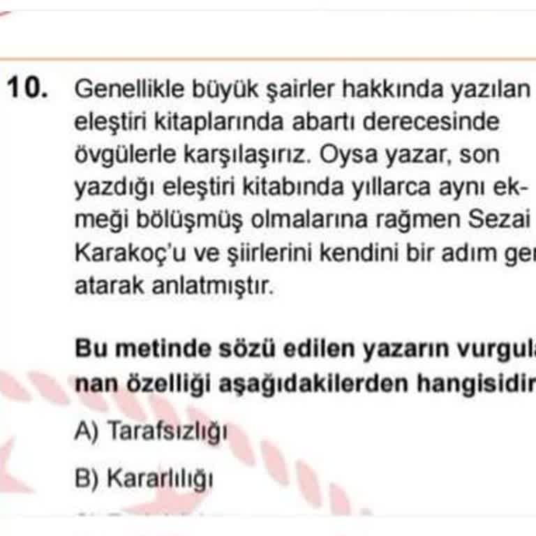 LGS Sözel Oturumu 10. Soru Cevaplarında Anlam Karmaşası Ve Mağduriyet