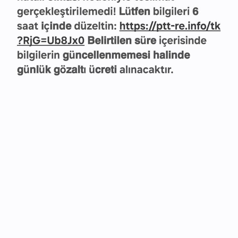 TT Teslimat Hatırlatıcısı Şikayeti