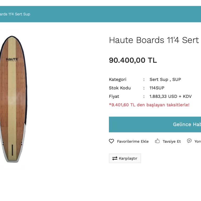 Haute Boards Siparişim Teslim Edilmedi, 6 Ay Sonra Para İadesi Yapıldı, Fiyat Arttı