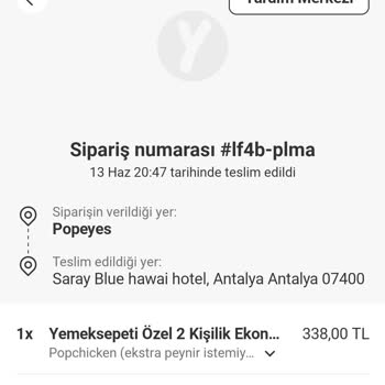 Yemeksepeti Siparişimdeki Bozuk Ürünler Nedeniyle Mağdur Oldum, Çözüm Sunulmadı