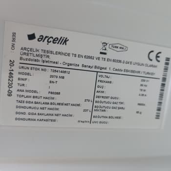 Arçelik Derin Dondurucuda 3 Yılda Oluşan Üretim Hatası Ve Yüksek Tamir Ücreti
