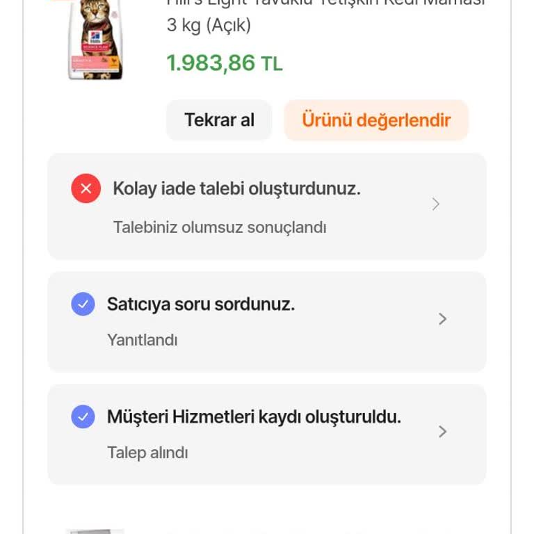 İade Ettiğim Ürün Parçalı Ve Eksik Geldi İddiasıyla Kabul Edilmedi