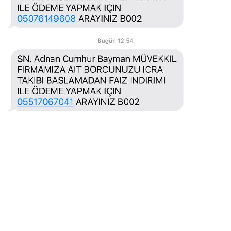 Haksız İcra Takibi Ve Yanıltıcı Mesajlar Hakkında Şikayetim Var