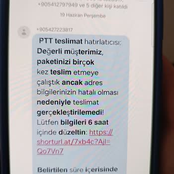 PTT Teslimat Hatırlatıcısı Adı Altında Gelen Sahte Mesajlar Ve Güvenlik Endişesi