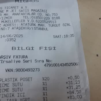 Migros E-Arşiv Portalında Bilgi Fişi Referans Numarası Sorunu