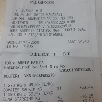 Migros E-Arşiv Portalında Bilgi Fişi Referans Numarası Sorunu
