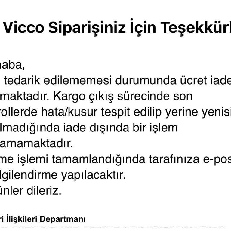 Vicco Eksik Ücret İadesi Ve 1 Aydır Çözülemeyen Sandalet Siparişi Sorunu