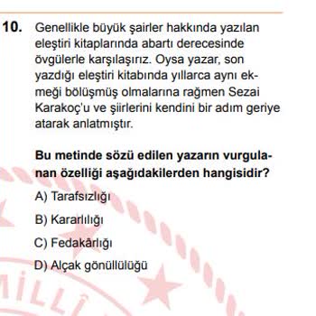 LGS Türkçe 10. Soruya İtiraz: Anlam Hatası Var