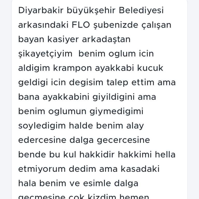 FLO Şubesinde Değişim Talebinde Saygısız Davranış