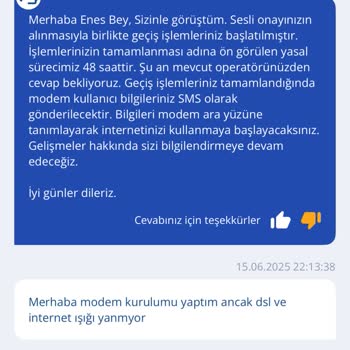 Yanlış Altyapı Bilgilendirmesi Sonucu İnternetsiz Kaldım