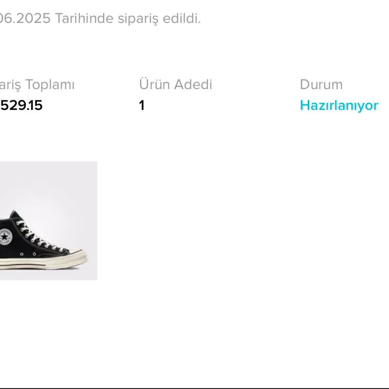 Converse Siparişim Hâlâ Kargoya Verilmedi