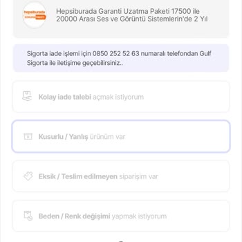 Gulf Sigorta Koruma Paketi İadesinde Müşteri Hizmetlerine Ulaşamıyorum