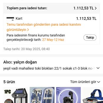 Temu'dan Yapılan Para İadesi 30 Gündür Hesabıma Geçmedi