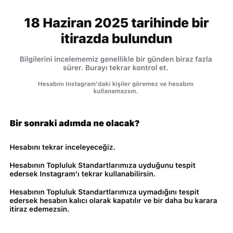 Instagram Hesabım Sebepsiz Yere Kısıtlandı, Giriş Yapamıyorum