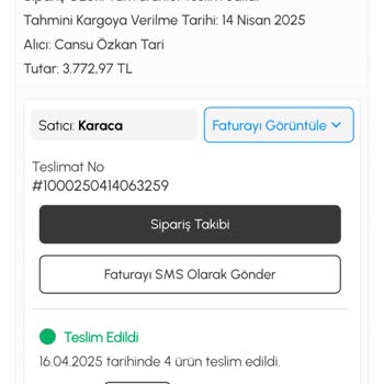 Karaca Home Eksik Ürün Ve Yetersiz Destek Hayal Kırıklığı Yarattı