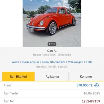 Klasik Aracımın Gerçek Piyasa Değeri Eksper Raporunda Göz Ardı Edildi