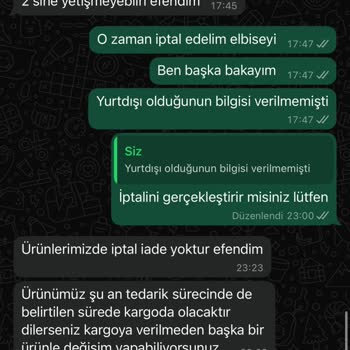 Yurtdışından Gelecek Ürün İçin Bilgilendirme Eksikliği Ve İade Sorunu