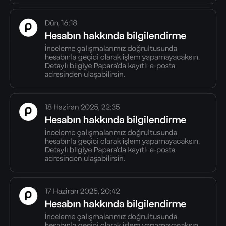 Papara Haksız Hesap İncelemesi Nedeniyle Maddi Mağduriyet Yaşıyorum