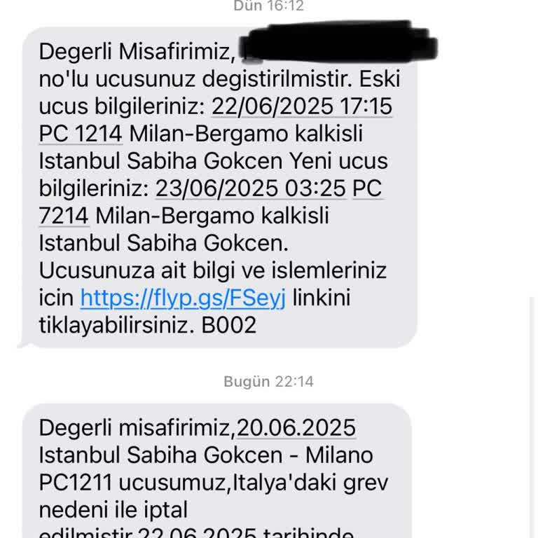 Pegasus Uçuş Değişiklikleri Ve Mağduriyetim