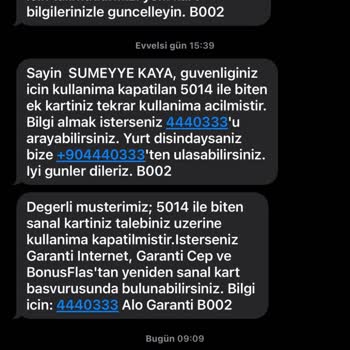 Onayım Olmadan Açılan Sanal Kart Ve Bilgim Dışında Yapılan Yüksek Tutar Harcamalar
