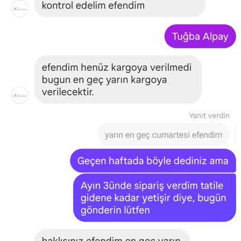 Siparişim İki Haftadır Kargoya Verilmiyor Ve Sürekli Oyalıyorlar