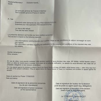 Fransa Vizesi Reddi Ve Konsolosluktan Yetersiz Bilgilendirme