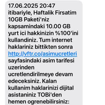 Faturalı Hat Tarifesinde Paket Ve İnternet Sorunu