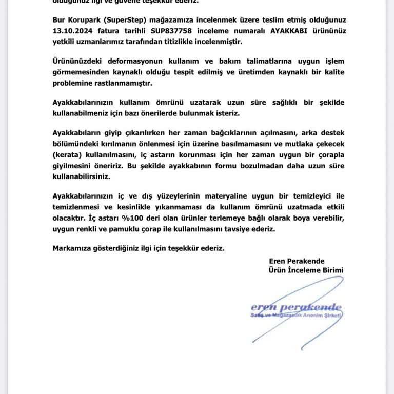 Yeni Alınan Ayakkabıda Erken Yırtılma Ve İnceleme Sonucu Memnuniyetsizliği