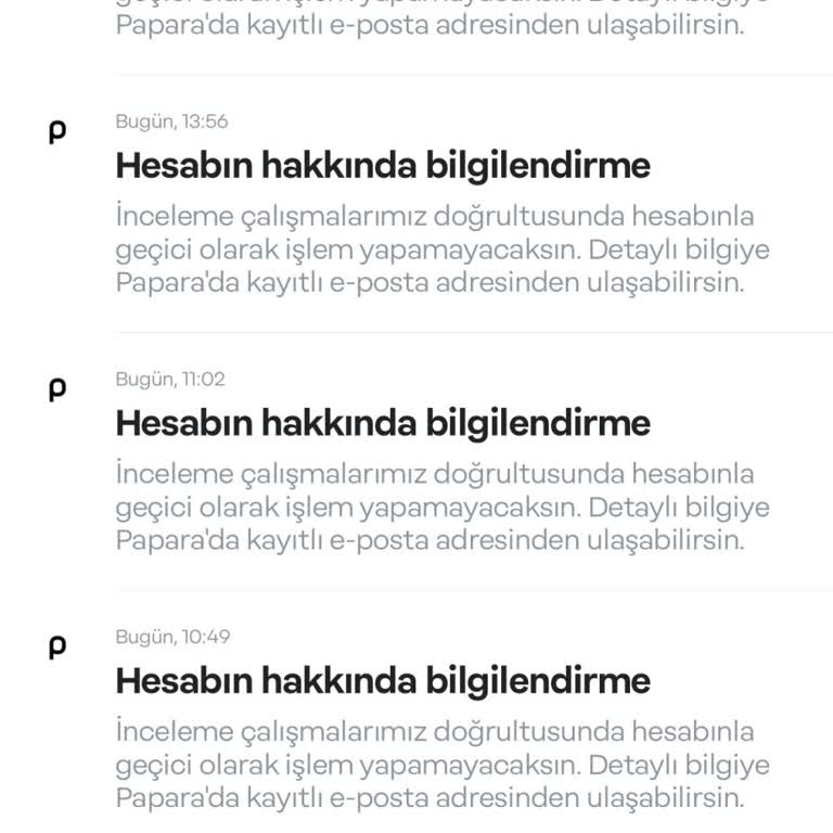 Papara Hesabımın Haksız İnceleme Nedeniyle Kısıtlanması Mağduriyetime Sebep Oluyor