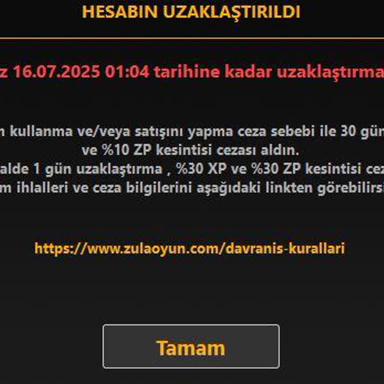 8 Yıl Emek Verdiğim Zula Hesabım Haksız Yere Banlandı Kanıt Sunulmadı