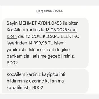 Onaysız Kredi Kartı İşlemi Sonrası Mağduriyet