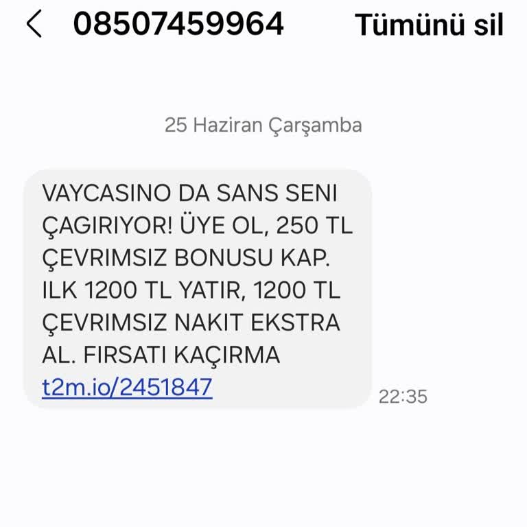 Vaycasino Sitesinden Gelen Yoğun Ve Rahatsız Edici SMS'ler
