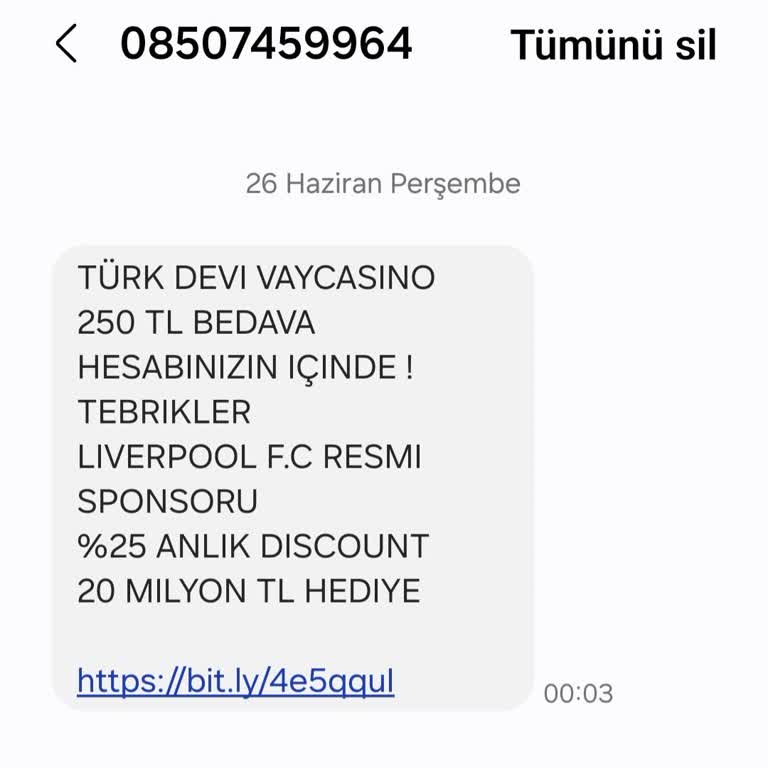 Vaycasino Sitesinden Gelen Yoğun Ve Rahatsız Edici SMS'ler
