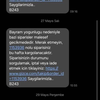 Gizce Sipariş Durumu Hakkında Bilgi Alamama Ve İletişimsizlik Sorunu