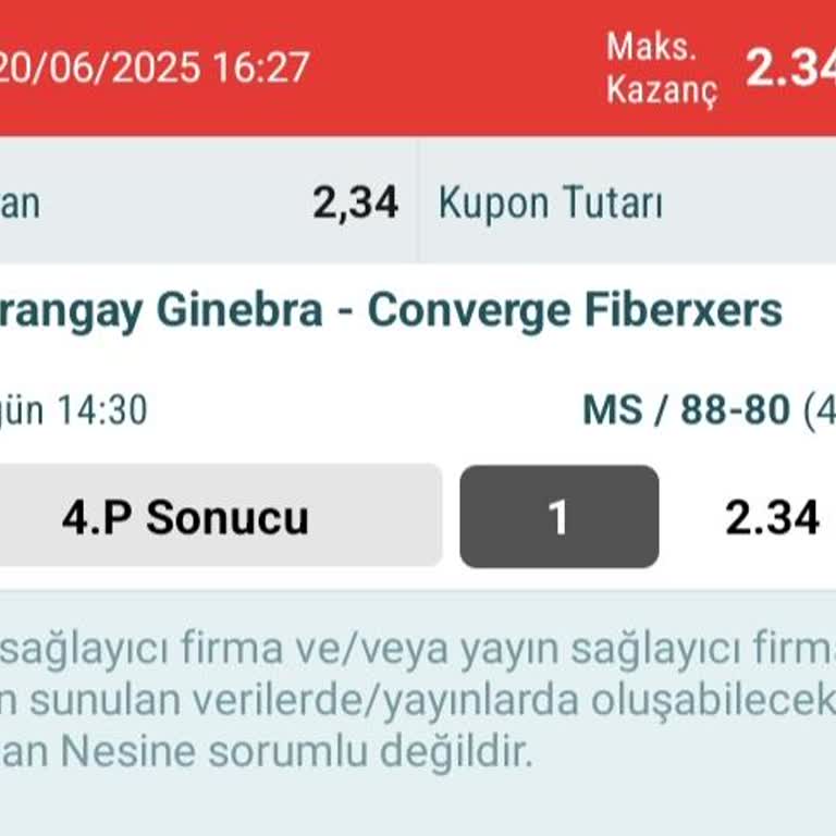 Nesine Basketbol Bahsinde Şüpheli Maç ve Para İadesi Sorunu