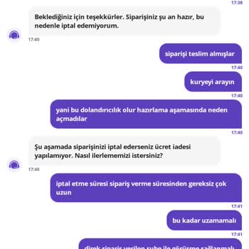 Sipariş Tutarı Ve İptal Sürecinde Yaşanan Sorunlar