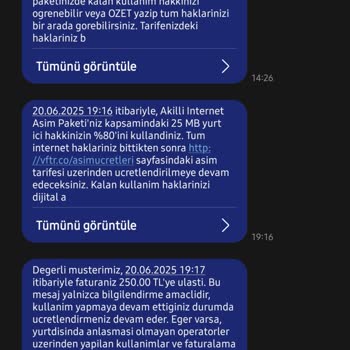 Hediye Çarkı İnterneti Bitmeden Aşım Ücreti Yansıtıldı