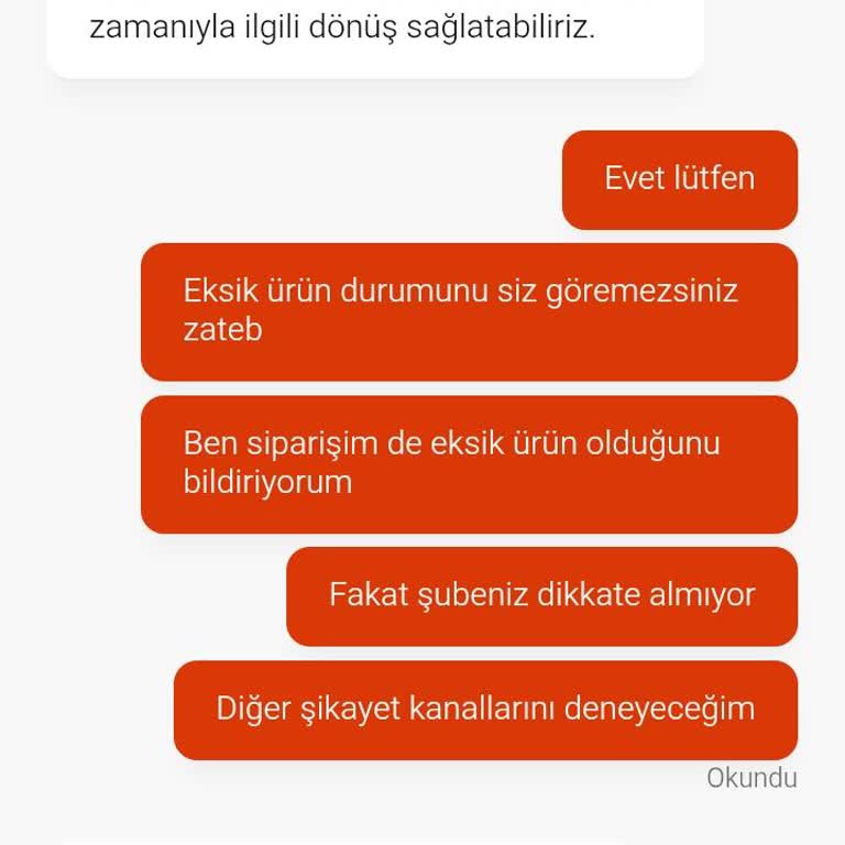 Happy Meal Siparişinde Oyuncakların Eksik Gelmesi Ve İlgisiz Müşteri Hizmetleri