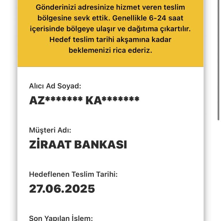 Teslimat Yapılmadan Kartın Geri Gönderilmesi Ve Bilgi Eksikliği