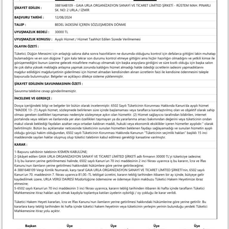 Düğün Öncesi Yaşadığımız Mağduriyet Ve Paramızın İadesi Sorunu