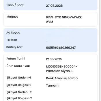 İlk Yıkamada Renk Atan Pantolon Ve İlgisiz Mağaza