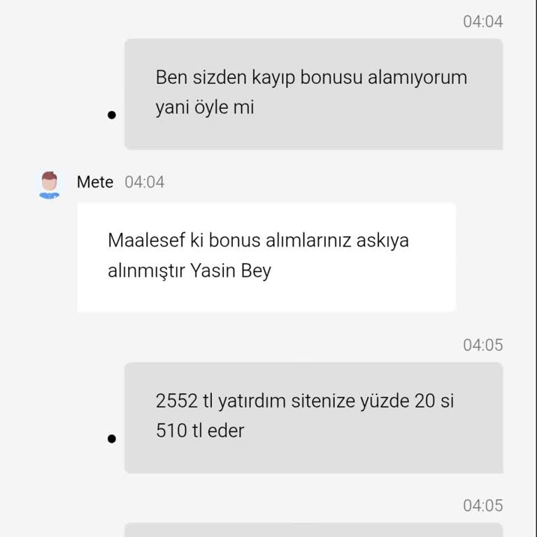 Kayıp Bonusum Haksız Şekilde İptal Edildi