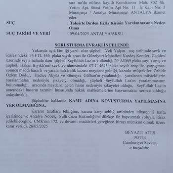 Sigorta Şirketinden Yetersiz Destek Ve Yanlış Yönlendirme