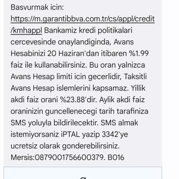 Avans Hesapta Vaat Edilen Faiz Oranı Yansıtılmadı