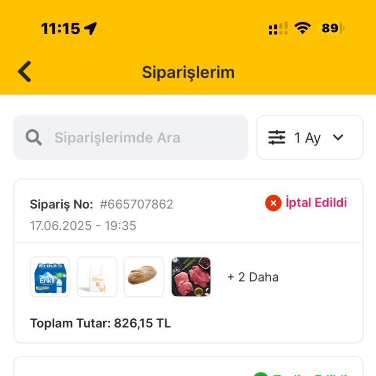 Migros Hemen'den İptal Edilen Siparişin Para İadesi Yapılmadı