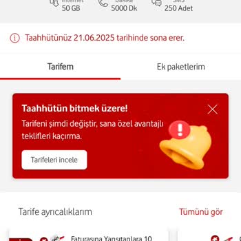 Faturama Bilgilendirme Yapılmadan Ek Ücret Yansıtıldı Ve Paket İçeriğim Azaltıldı