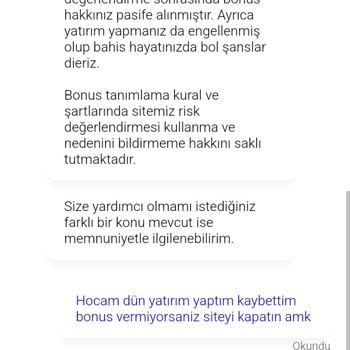 Bonus Verilmeden Hesabım Pasife Alındı