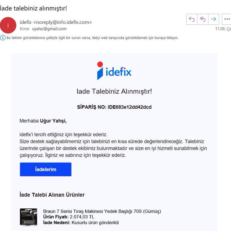Kusurlu Ürün Ve İade Sürecinde Yaşanan Sorunlar Nedeniyle Mağduriyet