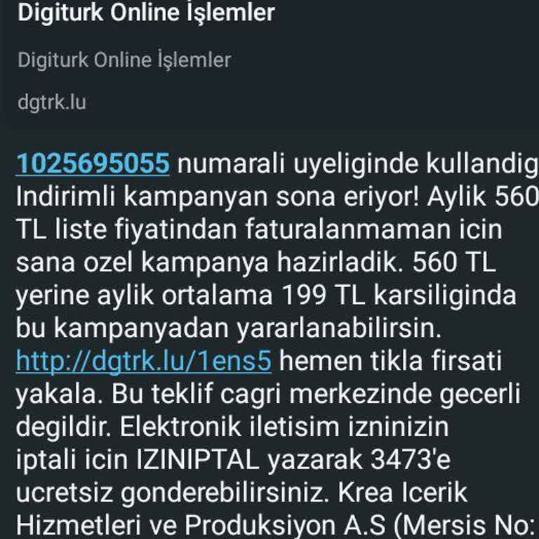 Digiturk Üyeliğim Yokken Kampanya Mesajları Alıyorum, Yardım Talep Ediyorum