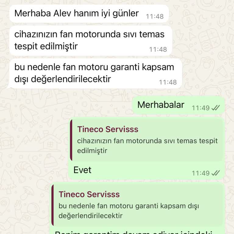 Garanti Kapsamındaki Ürüne Ücret Talebi Ve Servis Sorunu